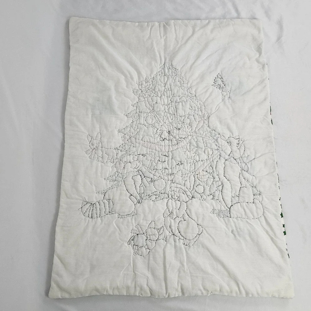 Vintage Baby Crib Quilt Christmas Blanket Wall Hanging Decor Grandmacore