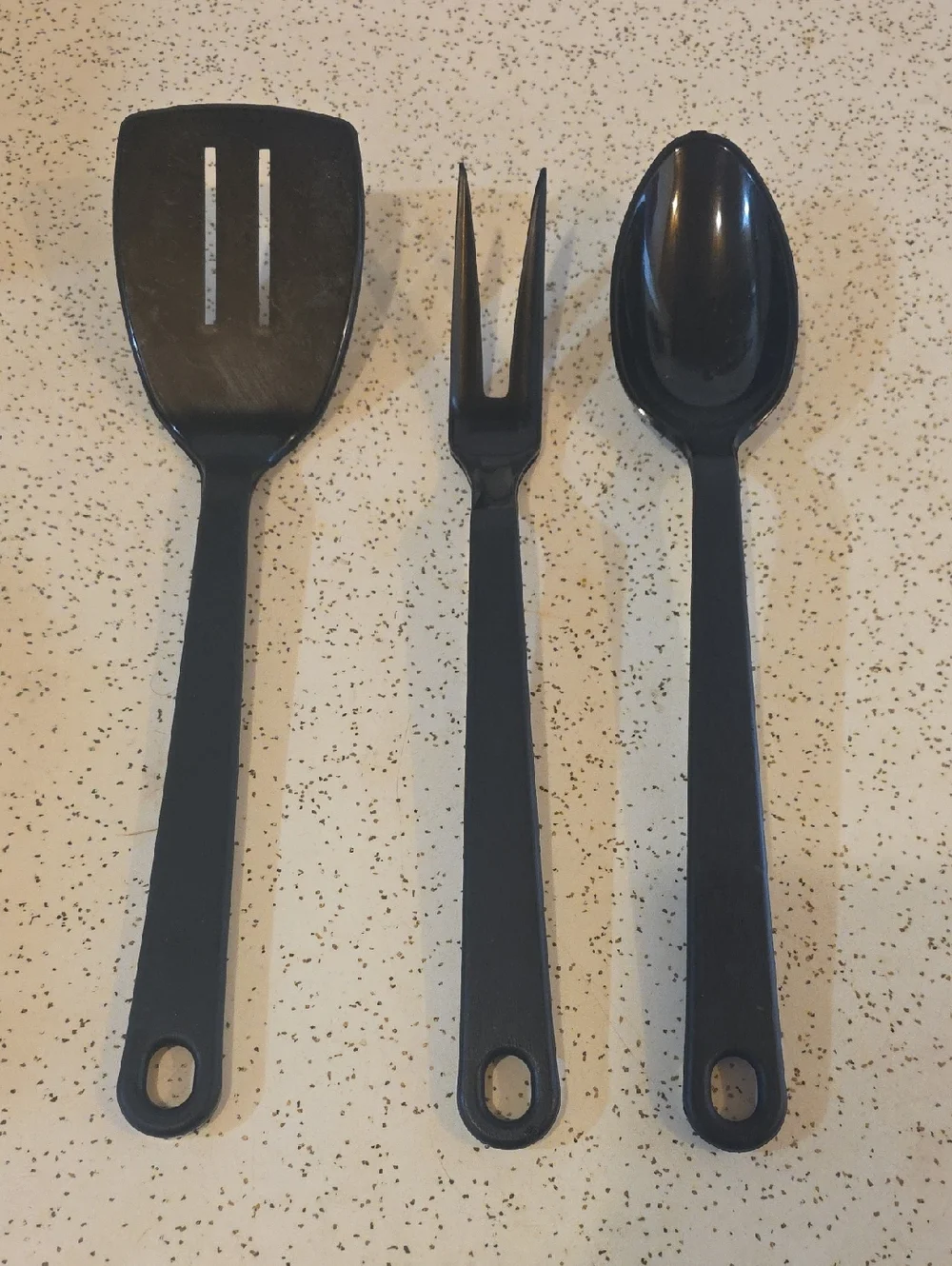 Tailor Made Products‎ Vintage Spatula Serving Spoon and Fork Set of 3 Black