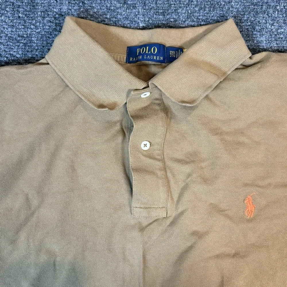 Polo Ralph Lauren Polo Shirt Mens Adult 2XB Light Brown Pony Logo Golf‎ Casual