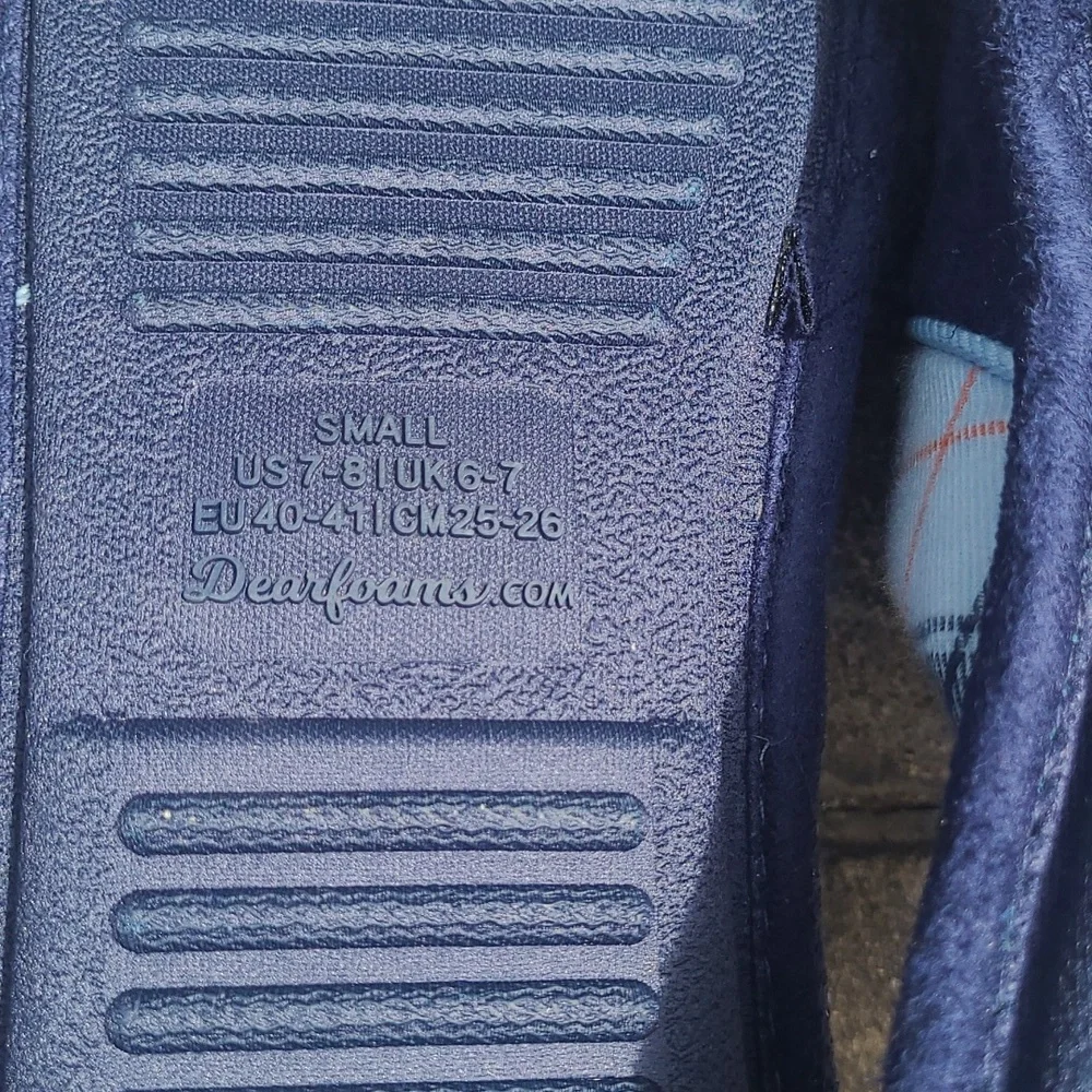 dearfoams navy slippers