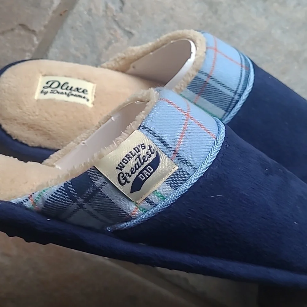 dearfoams navy slippers