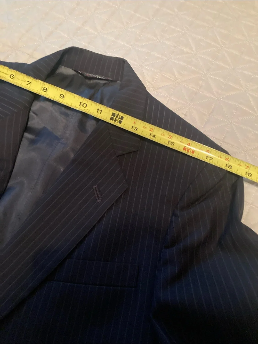 Men's Tailored Navy Pinstripe Suit Blazer