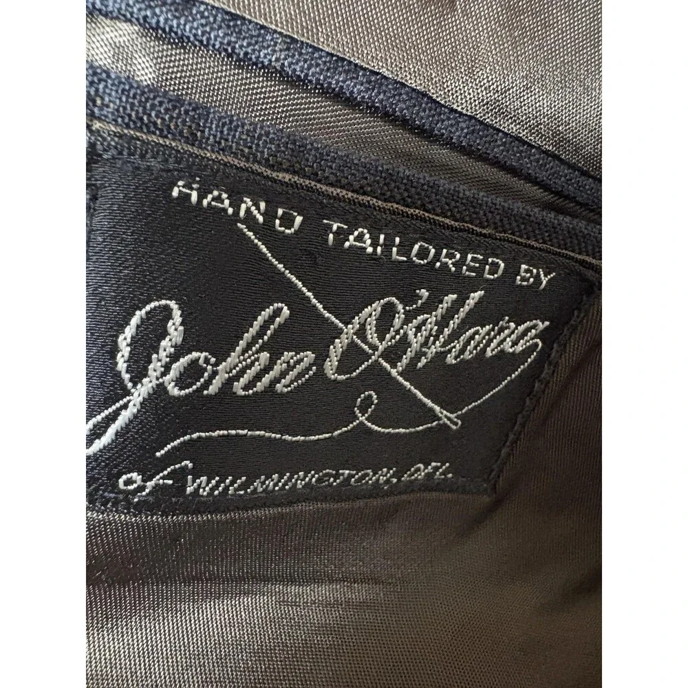 John O'Hara Suit Jacket Mens 44 Blue Check 2 Btn Notch Hand Tailored Made USA