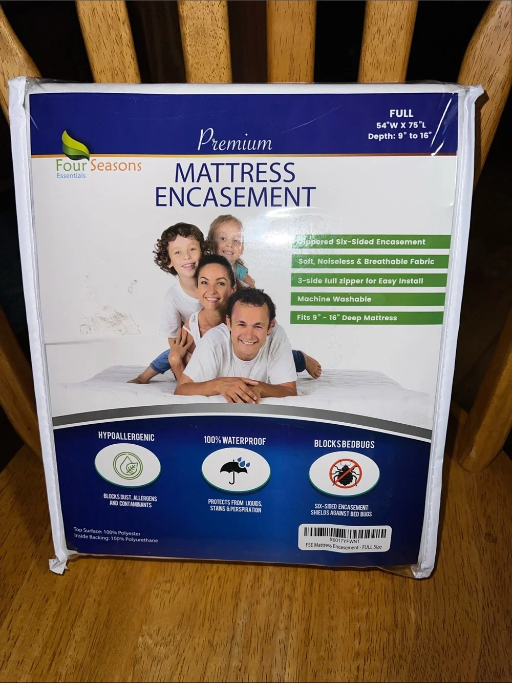 Four Seasons Essentials Premium Mattress Encasement - White (Full)
