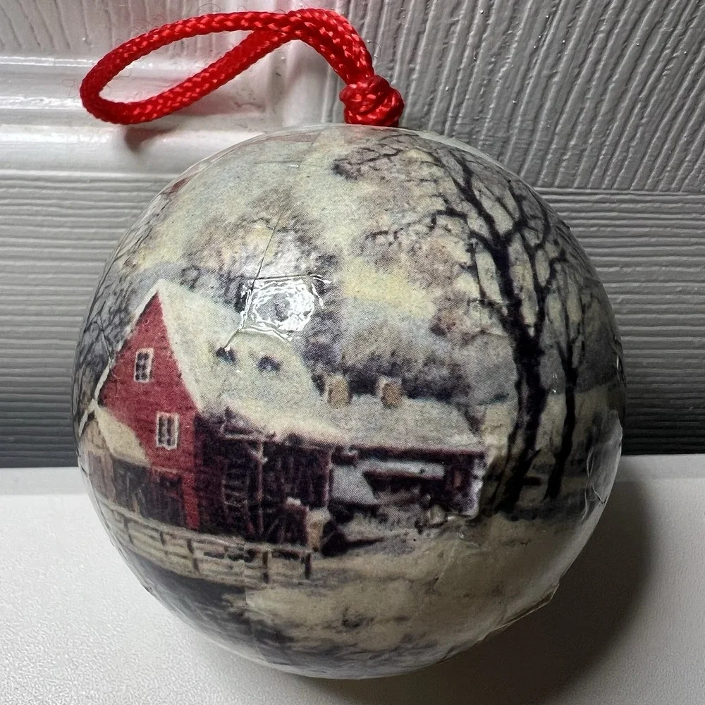 Vtg‎ Christmas Ornament winter scene