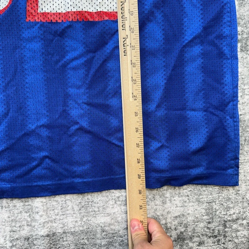 VTG New England Patriots Ted Johnson Jersey Mens XL Adidas Royal Blue Striped 52