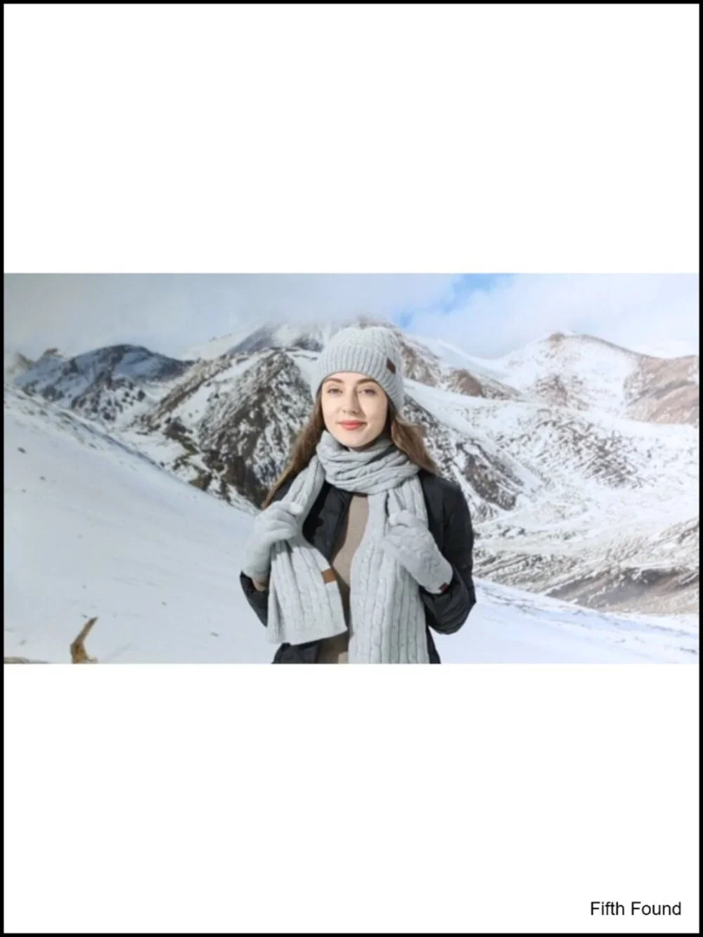 Women's Winter Beanie Hat Scarf Gloves Set Fleece Lined Touch Screen