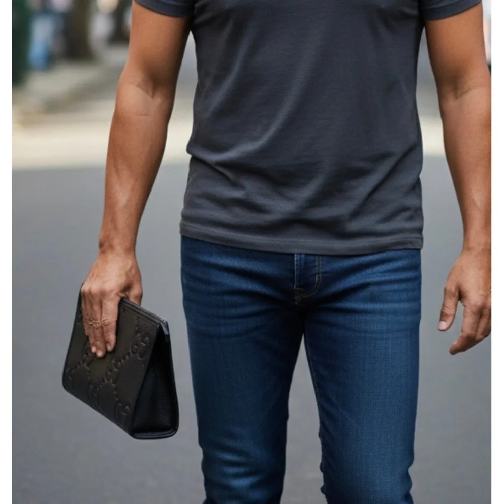 Gucci grained leather