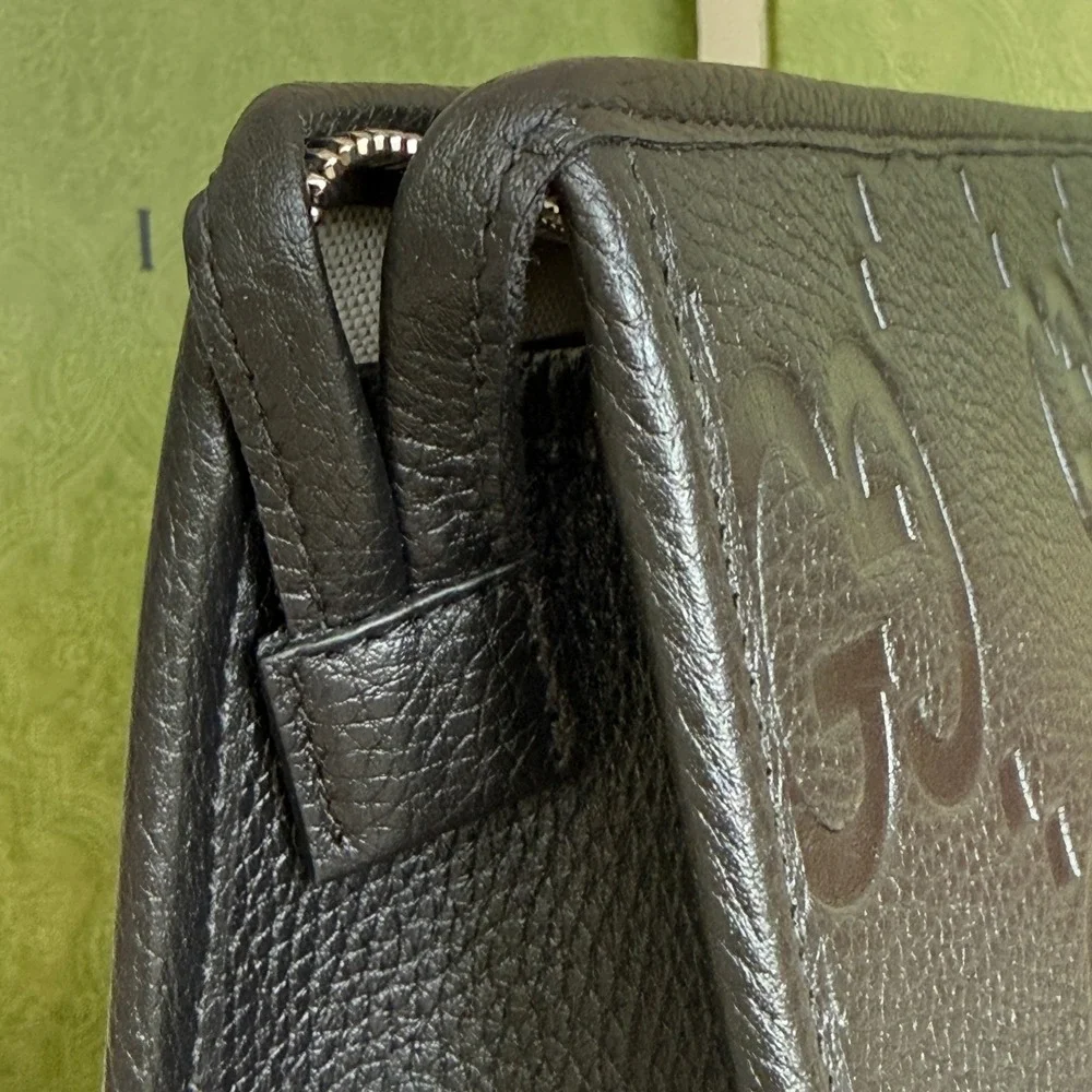 Gucci grained leather