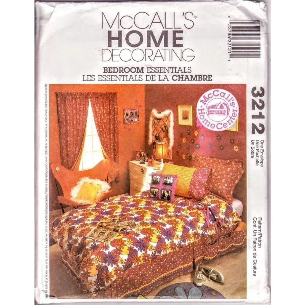 McCall's Sewing Pattern 3212 Bedroom‎ Essentials Curtains Duvet Pillow Sham