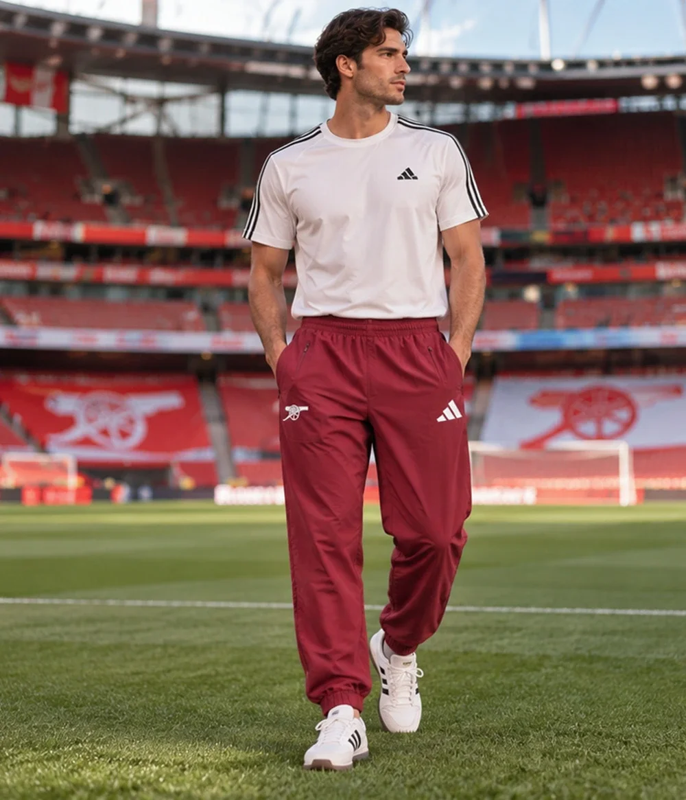 NWT adidas Arsenal FC Stadium Track Pants Sz L Burgundy Soccer Football KG5106