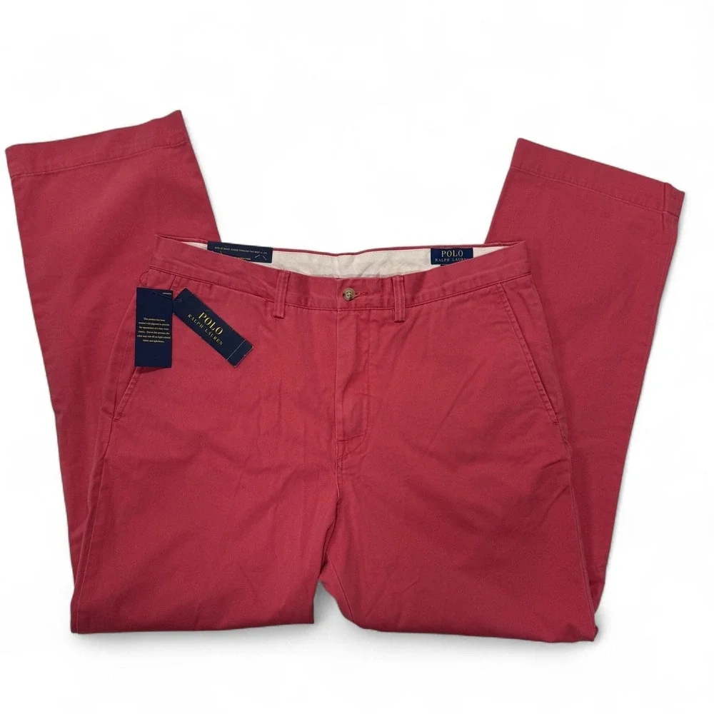 Polo Ralph Lauren Chino Pants‎ Crimson Red Mens 34 x 30 Classic Fit NWT Cotton