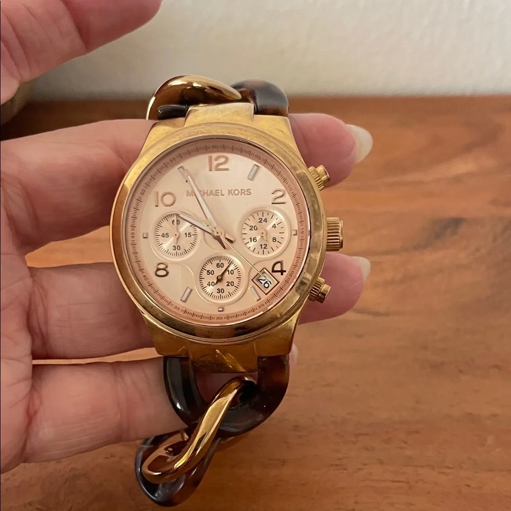 Michael Kors‎ Women’s Brown Chain-Link Watch Small Wrist
