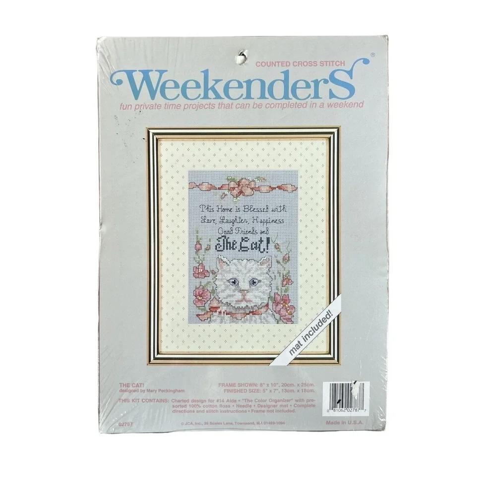 Weekenders The Cat Counted Cross Stitch Kit Mary Peckingham 02787 Vintage DIY‎