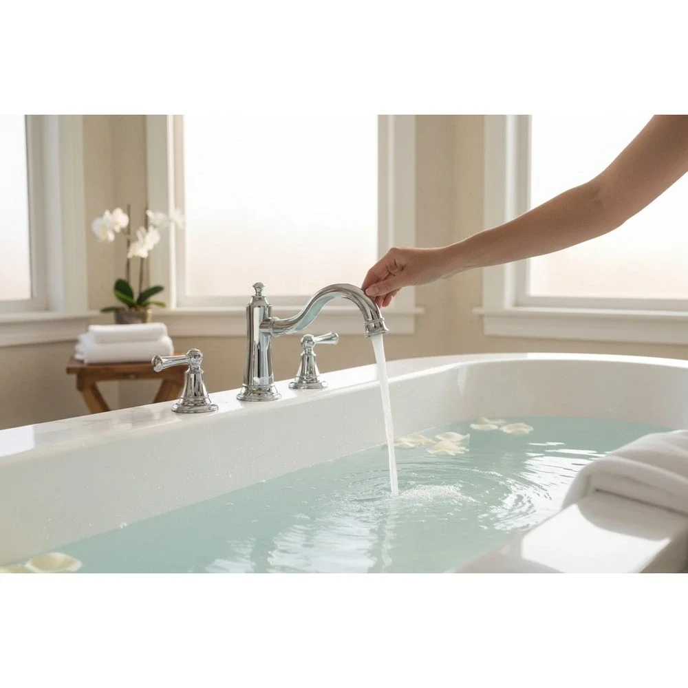 PROFLO PF4870CP Bartlett Deck Mounted Roman Tub 3 Piece Chrome Faucet &‎ Handles