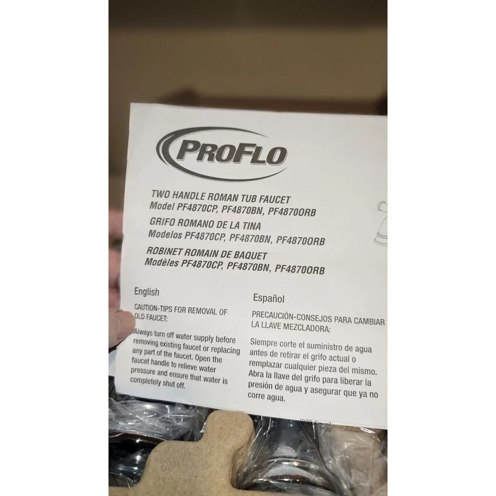 PROFLO PF4870CP Bartlett Deck Mounted Roman Tub 3 Piece Chrome Faucet &‎ Handles