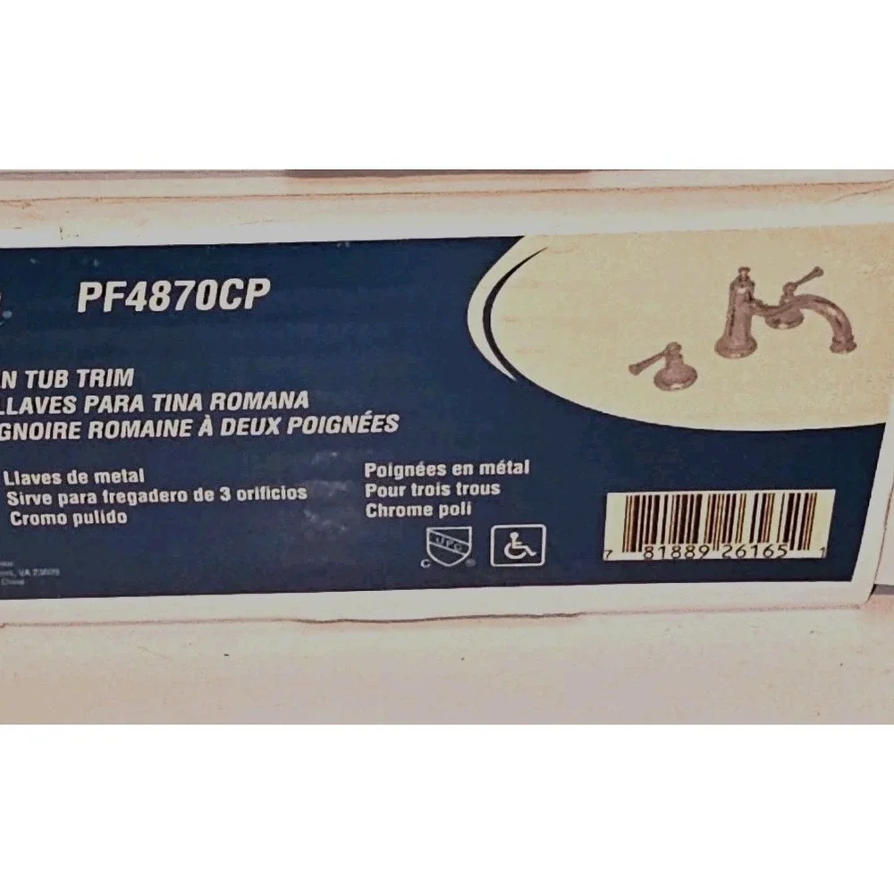 PROFLO PF4870CP Bartlett Deck Mounted Roman Tub 3 Piece Chrome Faucet &‎ Handles
