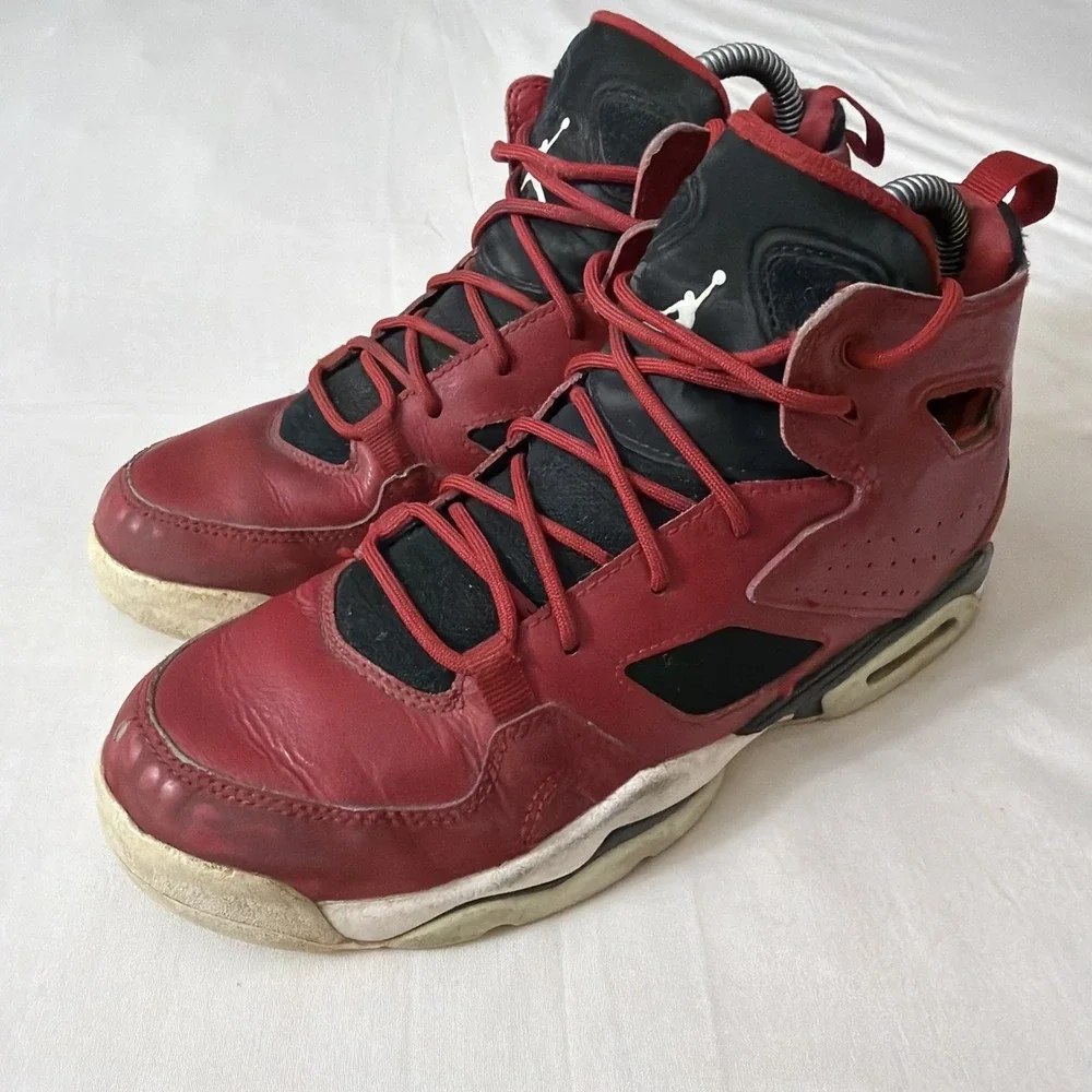 Nike Boys Air Jordan Flight Club 91‎ 555472-600 Red Basketball Shoes Sneakers 6Y