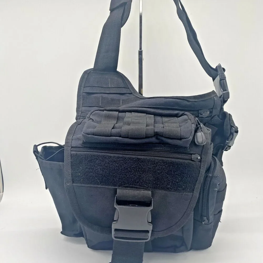 Multipurpose Versatile Black Shoulder or Waist Pack Tactical Bag Unisex
