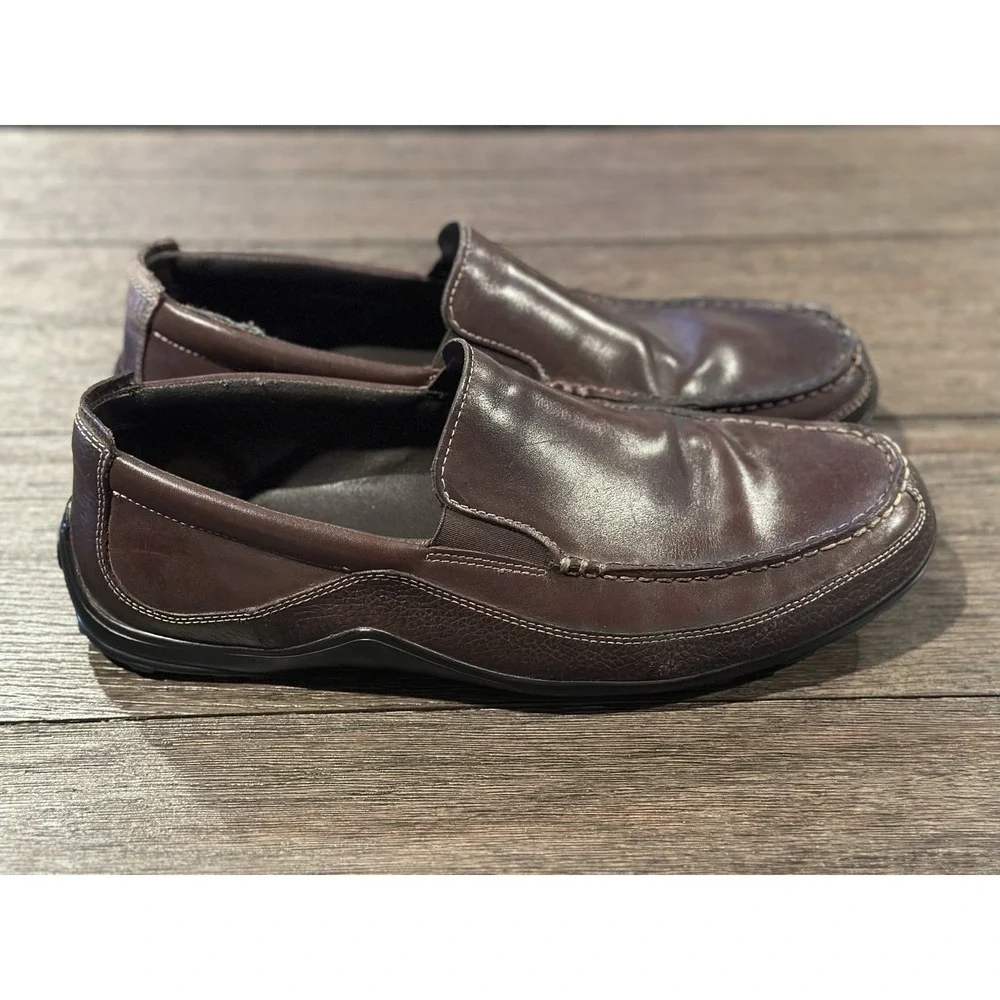 Cole Haan Tucker Venatian Loafers Sz‎ 14 W Brown Leather Comfort Driving Shoes