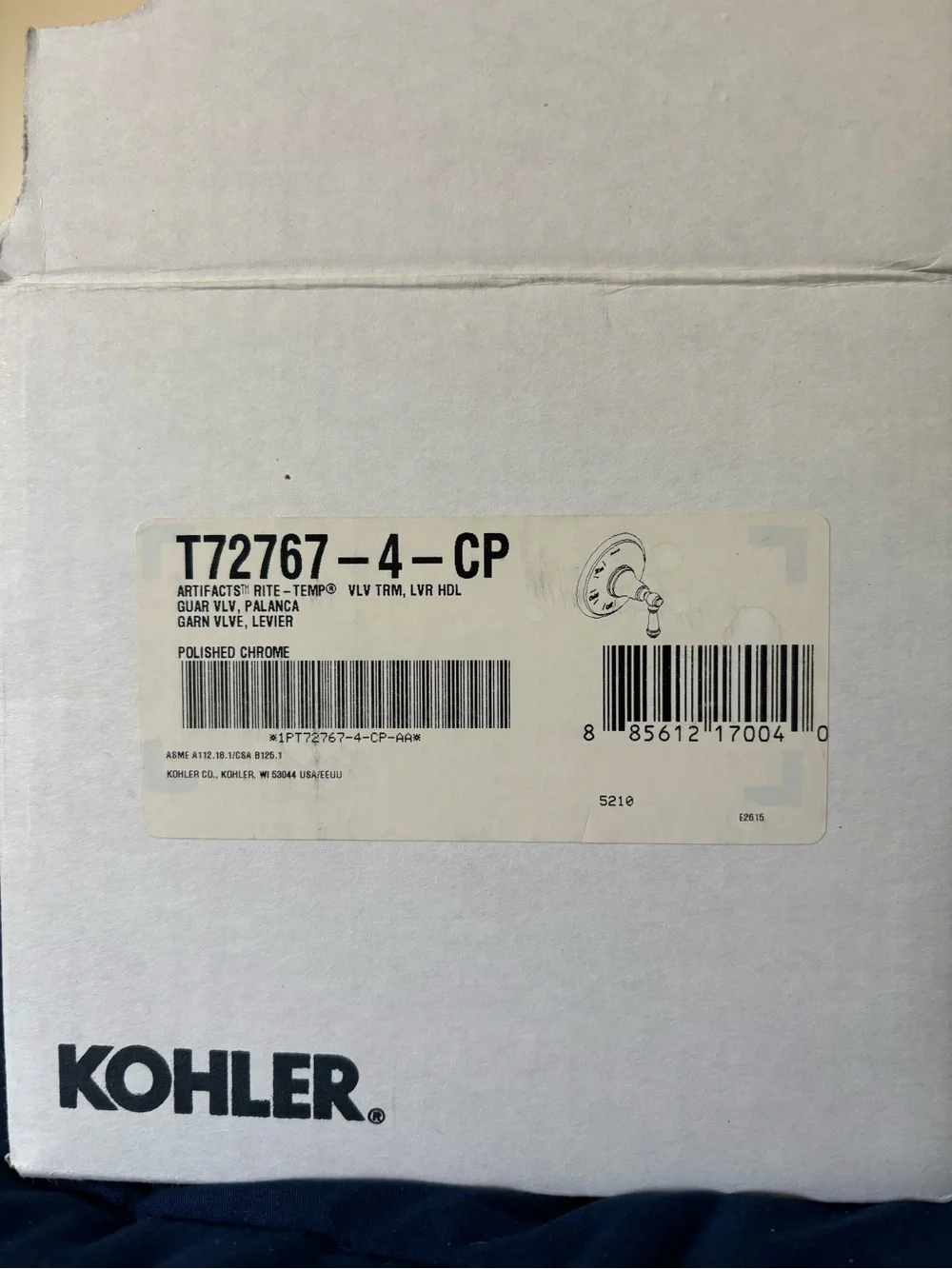 Kohler polished silver