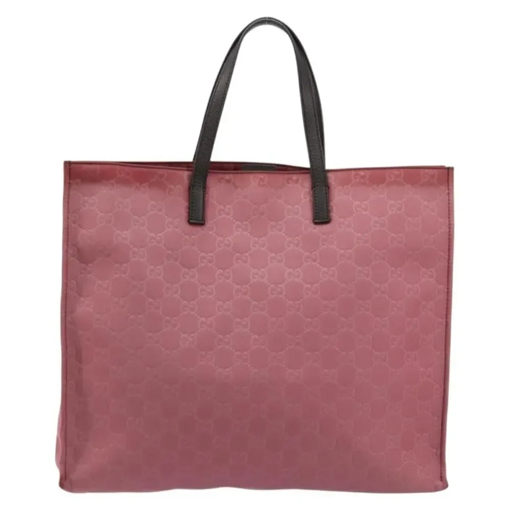 Gucci GG Canvas Tote Bag Nylon Pink