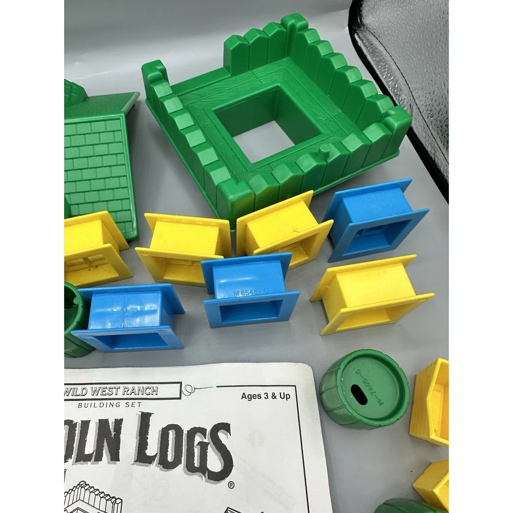 Vintage Lincoln Logs Wild West Ranch Set Fort Abraham Lincoln INCOMPLETE