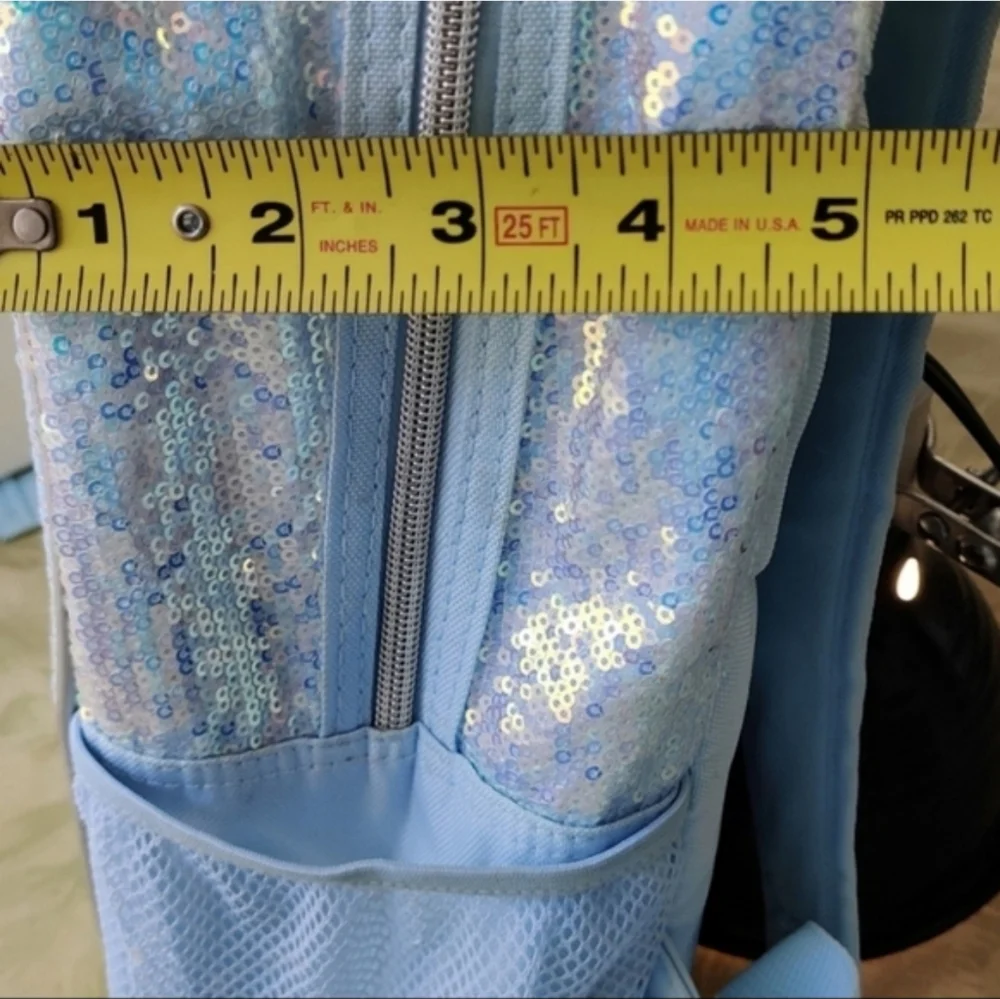 Disney Frozen ll Elsa and Ana Light Blue Sequins & Snowflakes Backpack