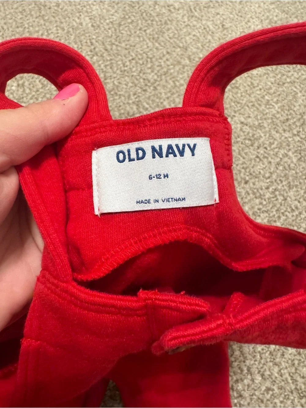 Old Navy Red Toddler Overalls with Front Buttons