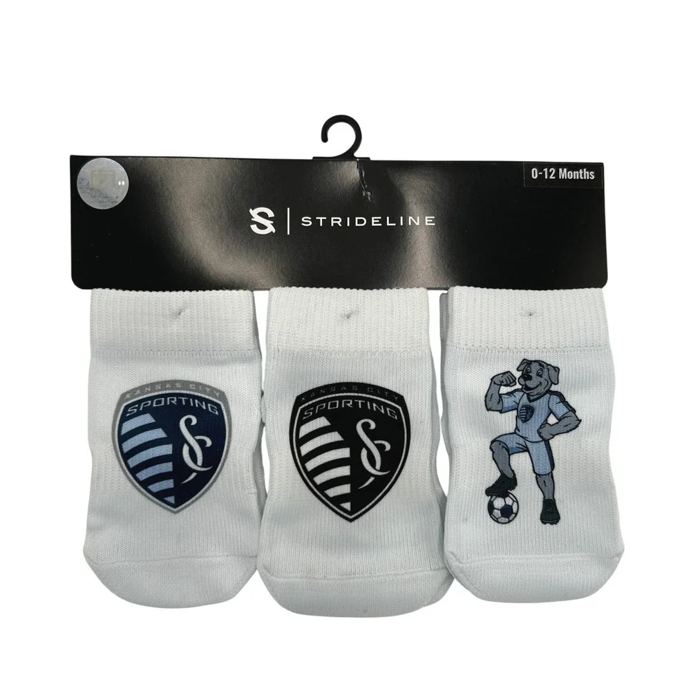 Strideline Sporting Kansas‎ City MLS Baby Socks 3 Pair Pack 0-12 Months