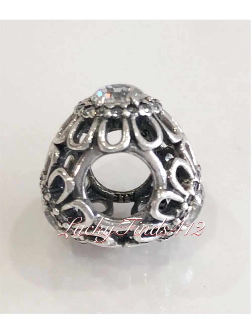 Authentic Pandora Floral Brilliance Charm Retired Pandora Charm
