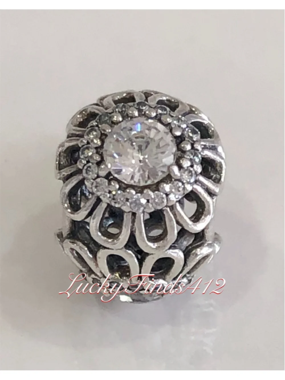 Authentic Pandora Floral Brilliance Charm Retired Pandora Charm