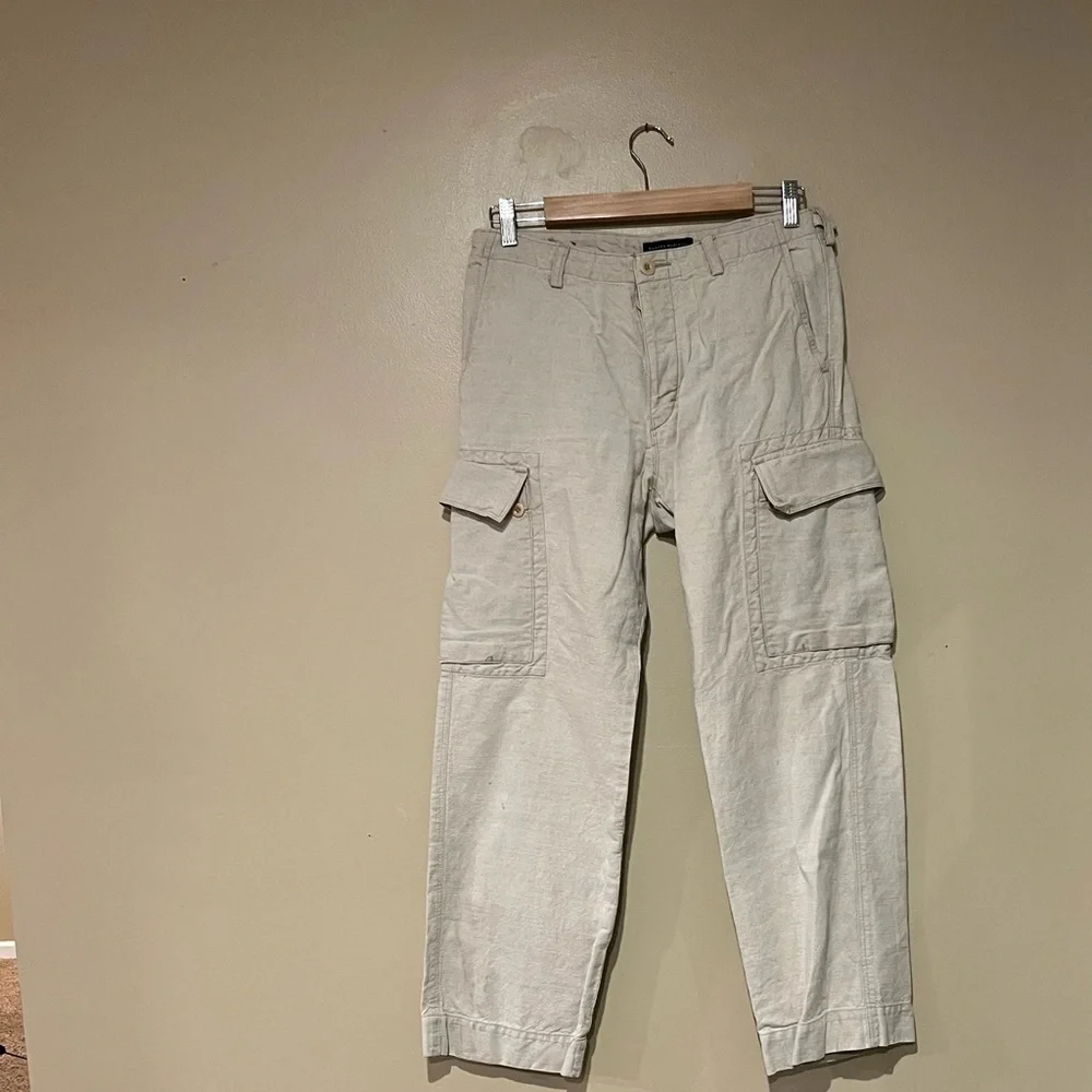 Vintage Banana Republic Women's Size 30/30 Linen Blend Cargo Button Fly Trouser