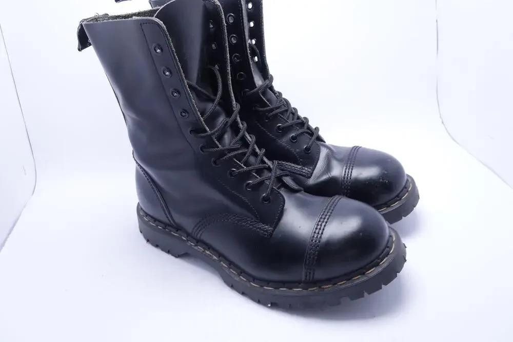 Gripfast Boots Mens Size 10 US 9 EU Black Leather Cap Toe Combat Made England