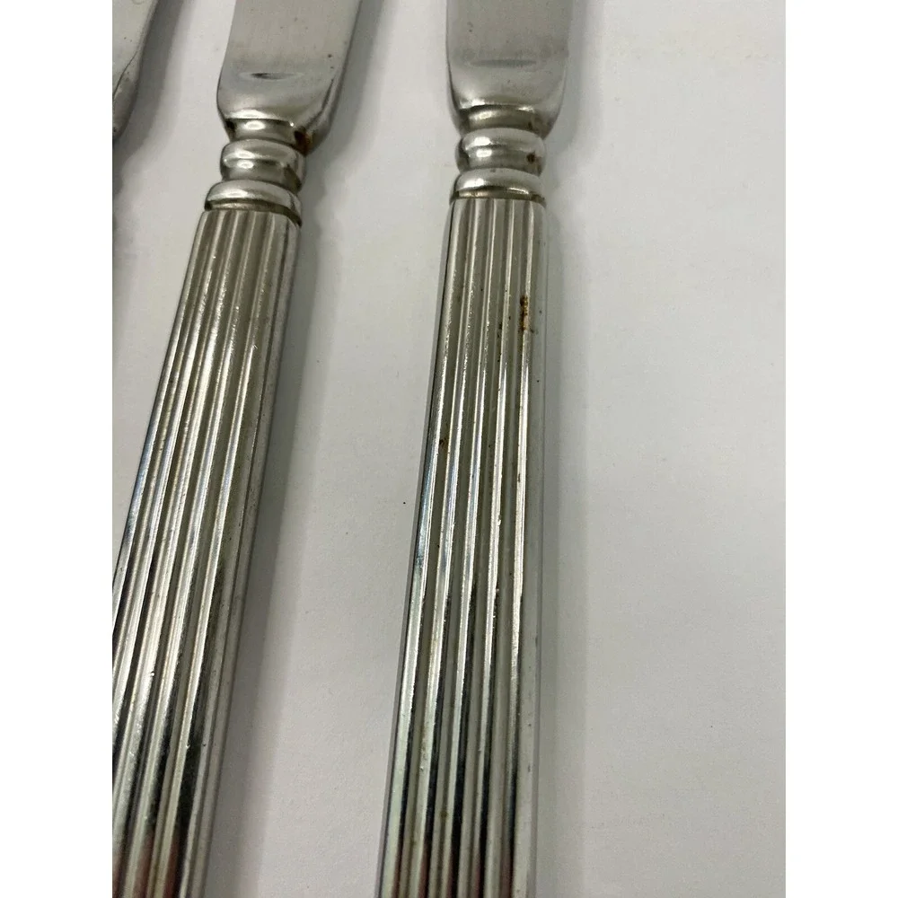 Hampton Silversmiths MONUMENT Ribbed 18/10 Dinner Knives Set Of 5 Knife