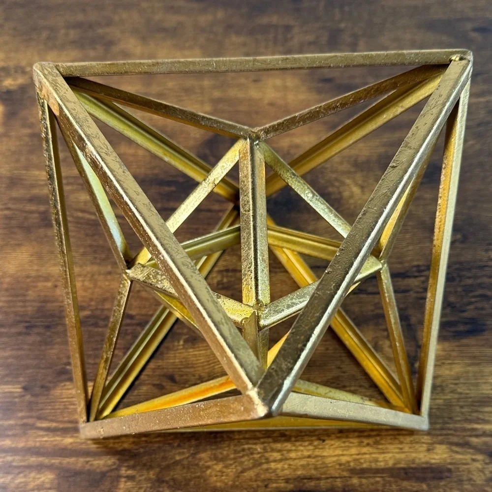 Geometric Gold Metal Brass Decor Piece