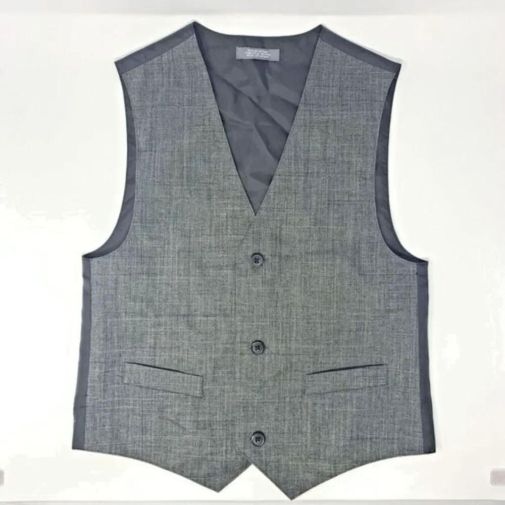 Van Heusen Black & Gray Vest 3 Button Front Boys‎ Shirt Size 12