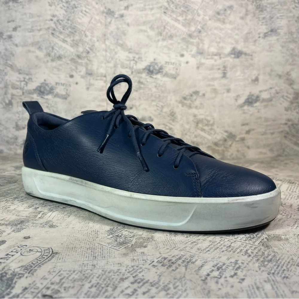 ECCO Soft 8 Black Leather Lace Up Sneakers Comfort Walking Minimalist EU 39