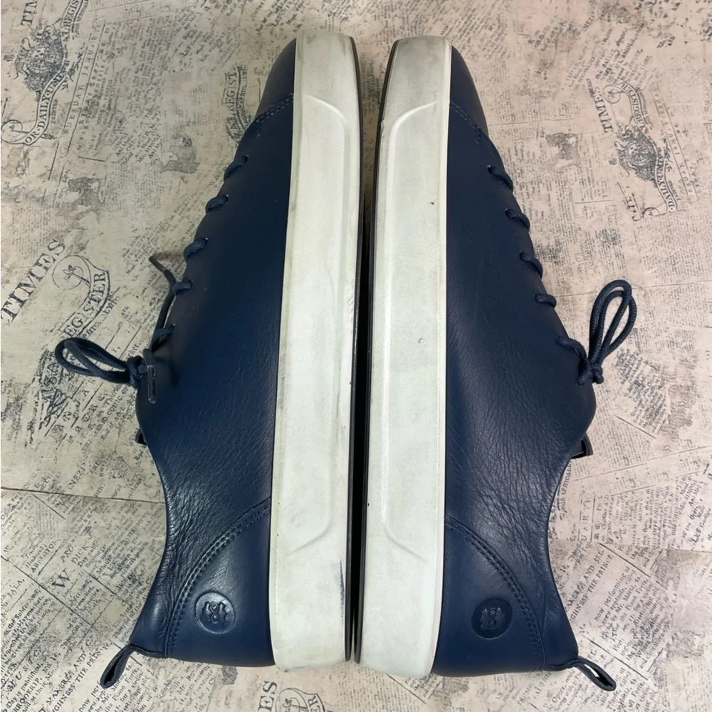 ECCO Soft 8 Black Leather Lace Up Sneakers Comfort Walking Minimalist EU 39