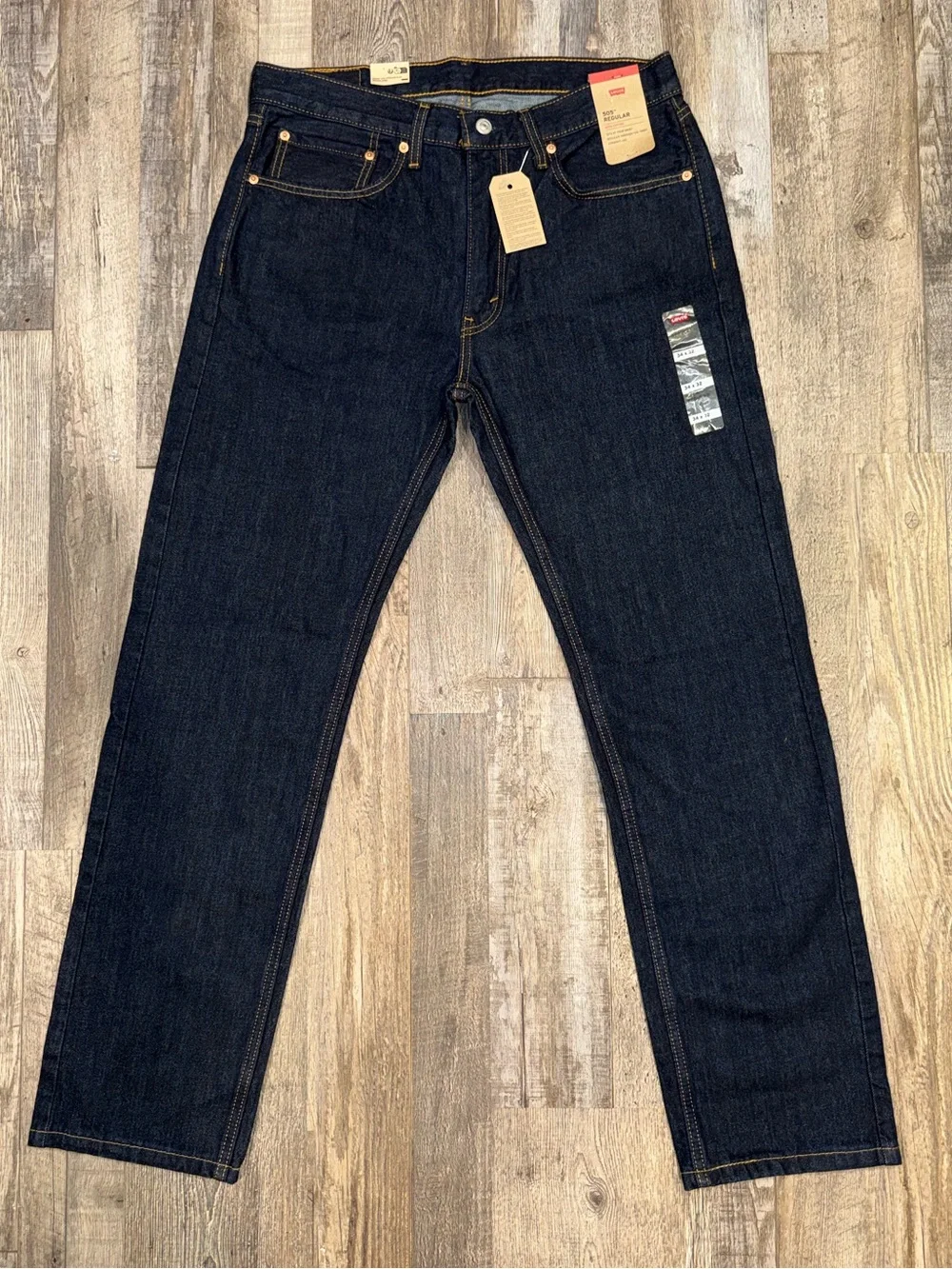 Men's Levi Strauss 505 Regular Fit Dark Indigo Jeans