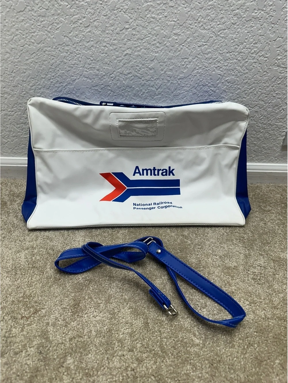 Vtg New Amtrak Carryon Travel Bag Tote Sealed Railroad Train Vinyl
