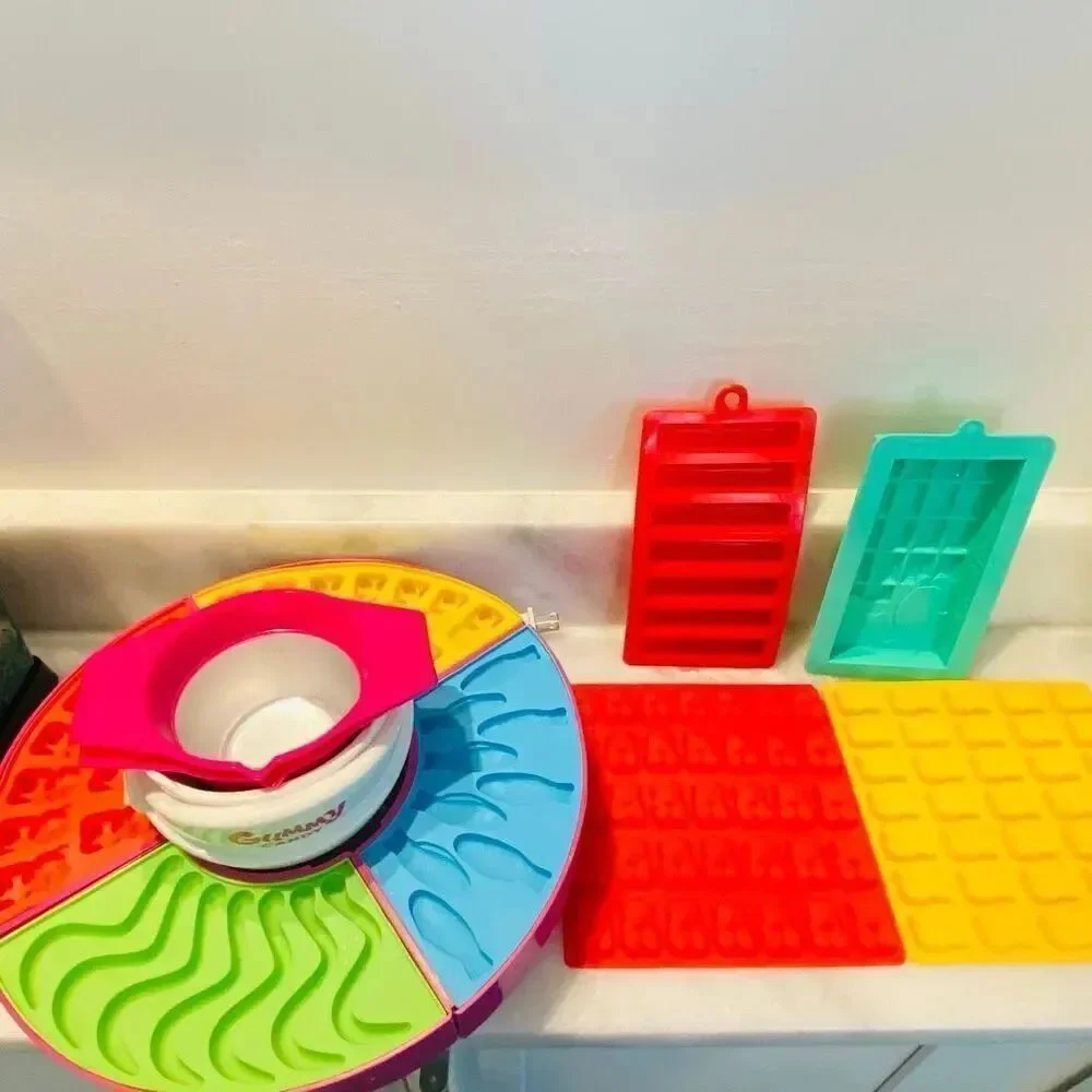 Nostalgia Gummy Candy Making Kit With 4 Silicone Mold Trays Bundle Multicolor OS