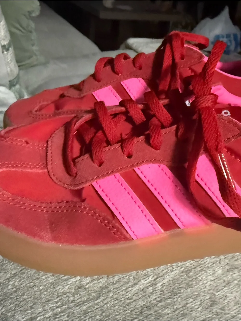 Kids Red & Pink Athletic Adidas Sneakers