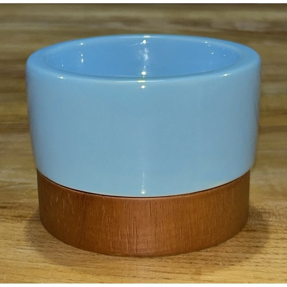 Happy Chic Jonathan Adler Wood Blue Candle‎ Holder