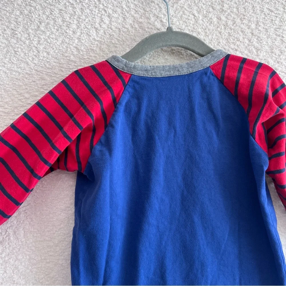 Hanna Andersson Toddler Henley Stripes Blue‎ Red Shirt Size 3T