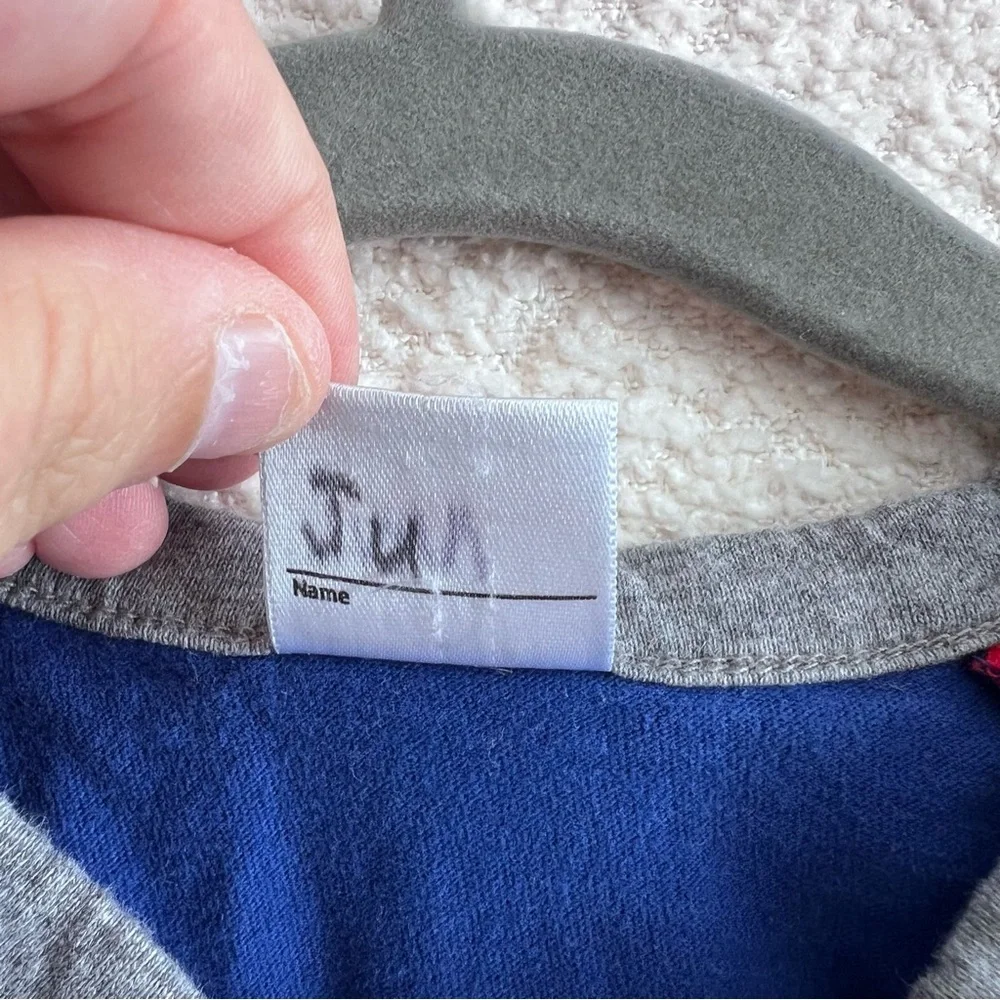 Hanna Andersson Toddler Henley Stripes Blue‎ Red Shirt Size 3T