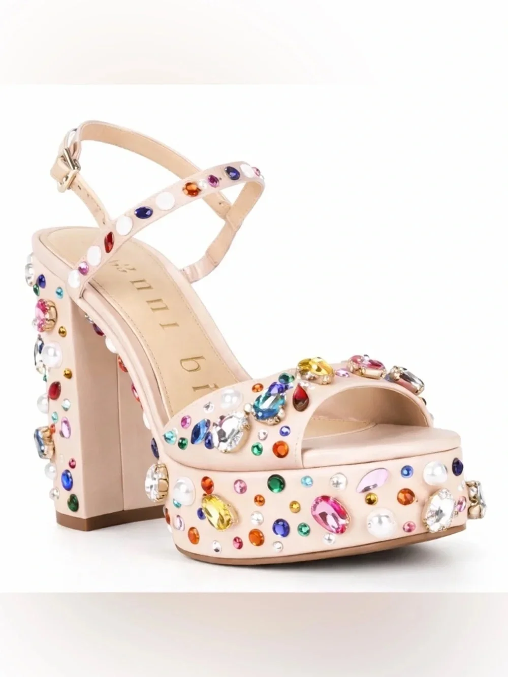 NWT Gianni Bini Calvan Jewel Ornamented Platform Dress Sandals Sz 9,5