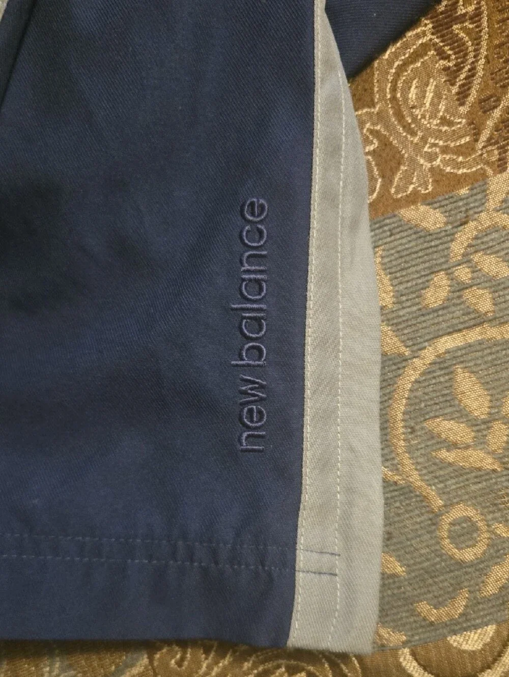 New Balance Navy Joggers with White Side Stripe. Heavy Duty W/Zipper Bottoms.