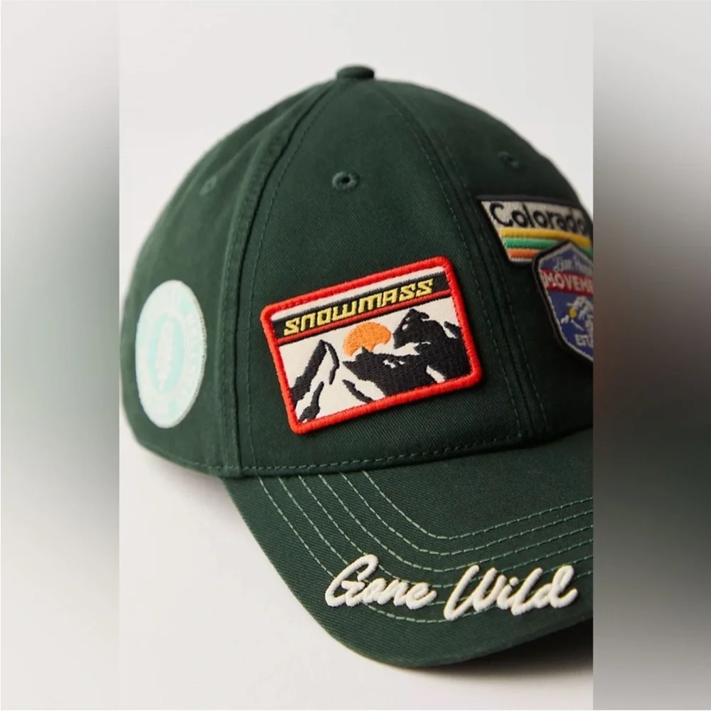 Free People Forest Green Patch Baseball Cap