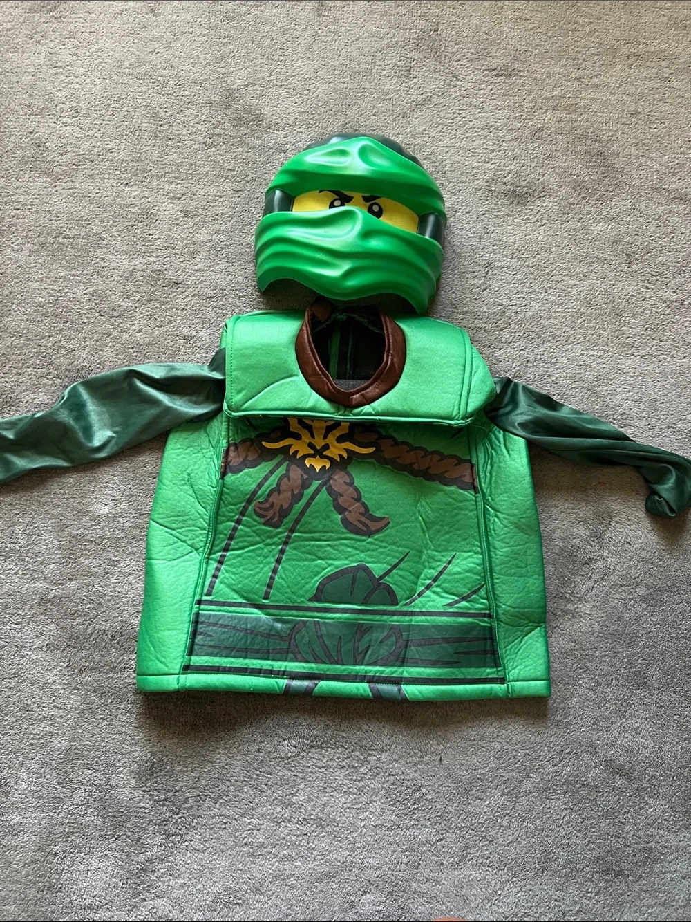 Lego Green Ninja Costume with Mask - Kids Superhero Outfit